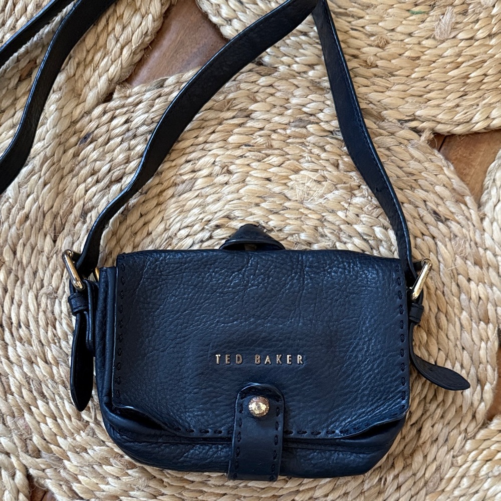 Ted Baker Black Leather Mini Crossbody Bag